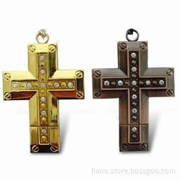 Latin Cross USB Flash Drive with 32MB to 16GB Memory Capacity, OEM and ODM Orders are Welcome